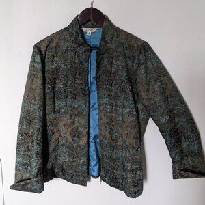 Travel Smith Women's Aqua Brown and Tan Jacket Size Large